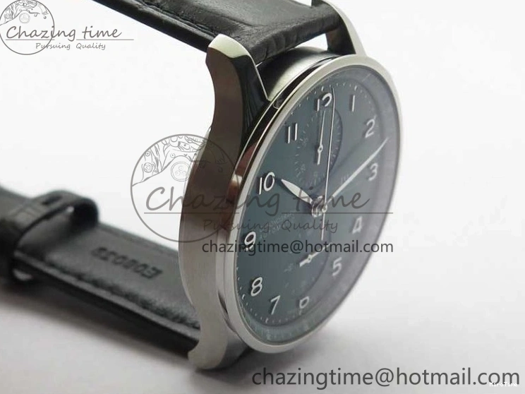 MIROTIME 0421 Elegant Portuguese IW371615 ZF 1:1 Best Edition SS Green Dial on Black Leather Strap A96355 V 7081